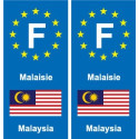 F Europe Malaisie Malaysia autocollant plaque