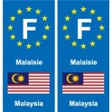 F Europe Malaisie Malaysia autocollant plaque