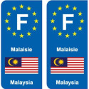 F Europe Malaisie Malaysia autocollant plaque