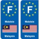 F Europe Malaisie Malaysia autocollant plaque