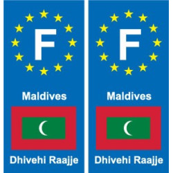 F Europe Maldives  autocollant plaque