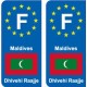 F Europe Maldives  autocollant plaque