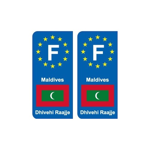 F Europe Maldives  autocollant plaque