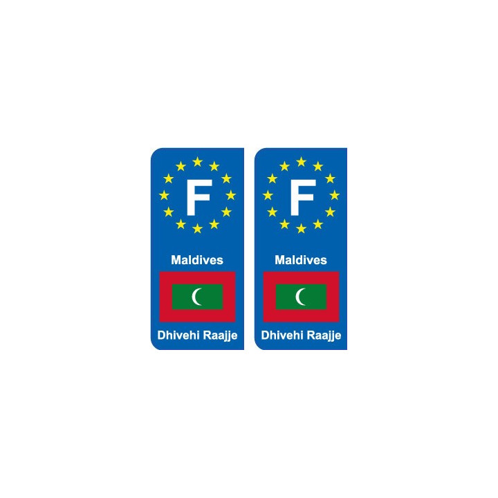 F Europe Maldives  autocollant plaque
