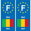 F Europe Mali  autocollant plaque