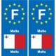 F Europe Malte autocollant plaque
