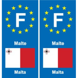 F Europe Malte autocollant plaque