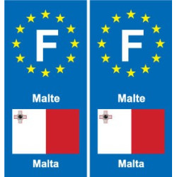 F Europe Malte autocollant plaque
