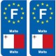 F Europe Malte autocollant plaque