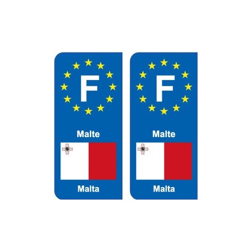 F Europe Malte autocollant plaque
