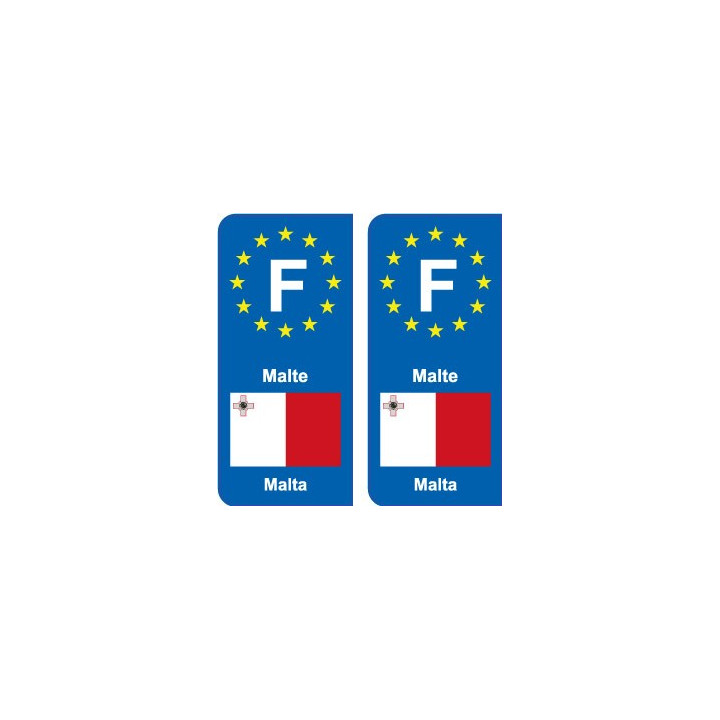 F Europe Malte autocollant plaque