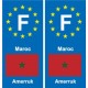 F Europe Maroc Morocco autocollant plaque