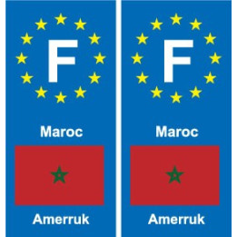F Europe Maroc Morocco autocollant plaque