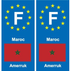 F Europe Maroc Morocco autocollant plaque