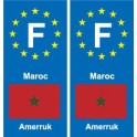 F Europe Maroc Morocco autocollant plaque
