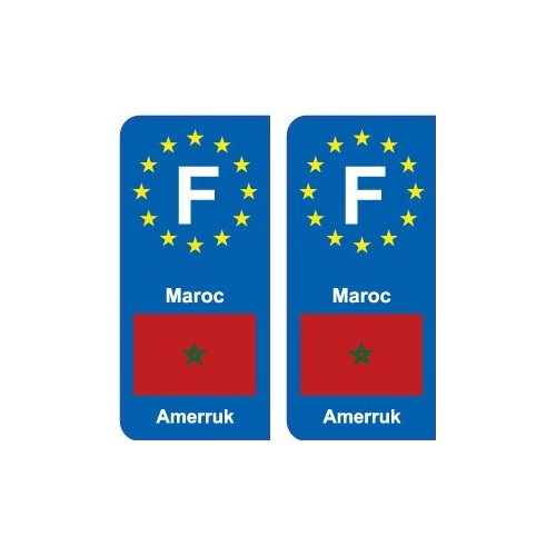 F Europe Maroc Morocco autocollant plaque