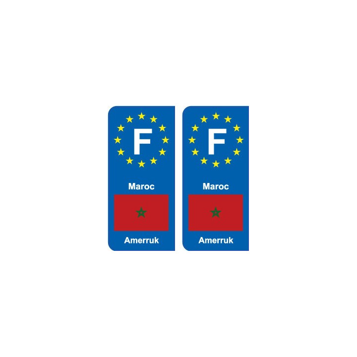 F Europe Maroc Morocco autocollant plaque