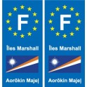F Europe  Îles Marshall Marshall Islands autocollant plaque