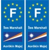 F Europe  Îles Marshall Marshall Islands autocollant plaque