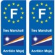 F Europe  Îles Marshall Marshall Islands autocollant plaque