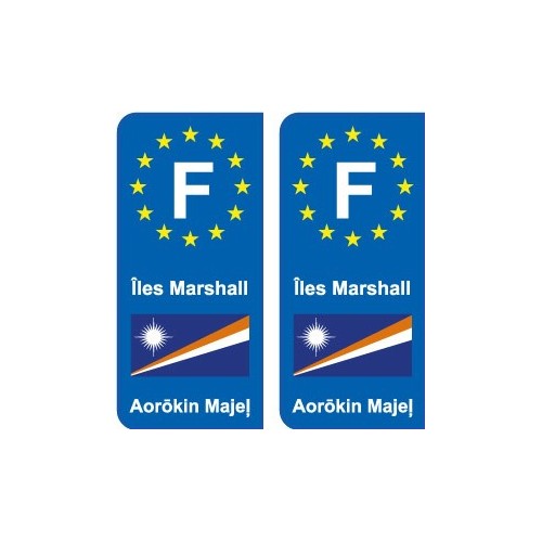 F Europe  Îles Marshall Marshall Islands autocollant plaque