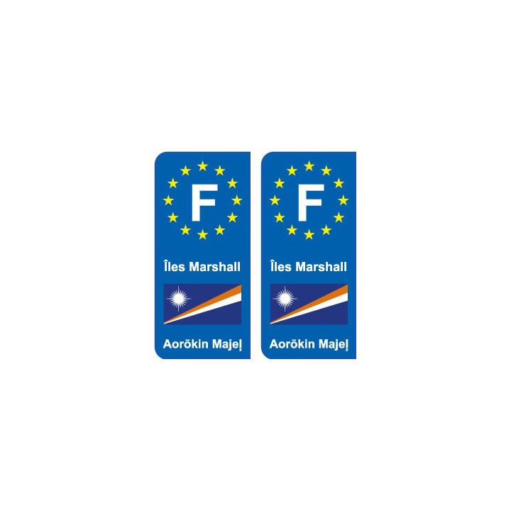 F Europe  Îles Marshall Marshall Islands autocollant plaque