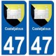 47 Casteljaloux blason autocollant plaque stickers ville
