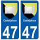 47 Casteljaloux blason autocollant plaque stickers ville