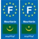 F Europe Mauritanie Mauritania autocollant plaque