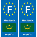 F Europe Mauritanie Mauritania autocollant plaque
