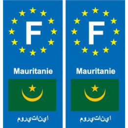F Europe Mauritanie Mauritania autocollant plaque