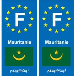 F Europe Mauritanie Mauritania autocollant plaque