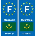 F Europe Mauritanie Mauritania autocollant plaque