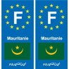 F Europe Mauritanie Mauritania autocollant plaque