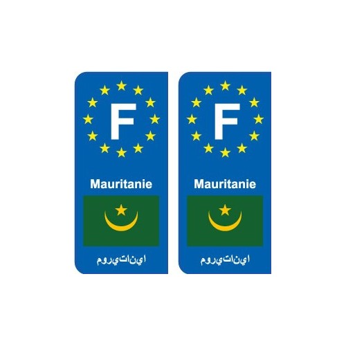 F Europe Mauritanie Mauritania autocollant plaque
