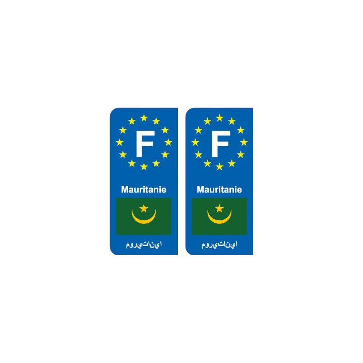 F Europe Mauritanie Mauritania autocollant plaque