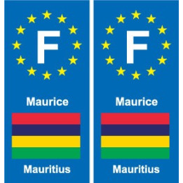 F Europe Maurice Mauritius autocollant plaque
