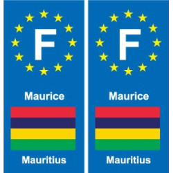 F Europe Maurice Mauritius autocollant plaque