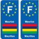 F Europe Maurice Mauritius autocollant plaque