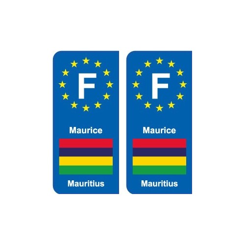 F Europe Maurice Mauritius autocollant plaque