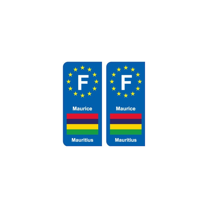 F Europe Maurice Mauritius autocollant plaque