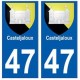47 Casteljaloux blason autocollant plaque stickers ville