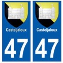 47 Casteljaloux blason autocollant plaque stickers ville