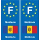 F Europe Moldavie Moldova autocollant plaque