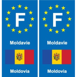 F Europe Moldavie Moldova autocollant plaque