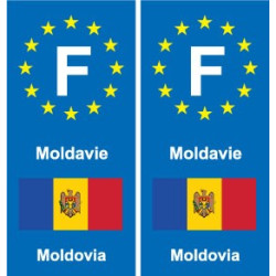 F Europe Moldavie Moldova autocollant plaque