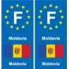 F Europe Moldavie Moldova autocollant plaque