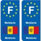 F Europe Moldavie Moldova autocollant plaque