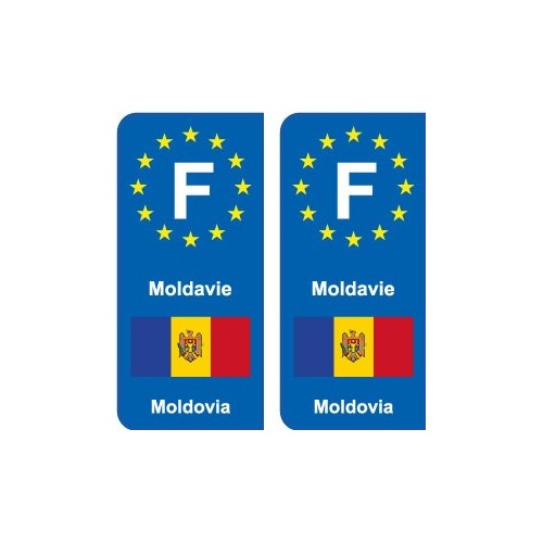 F Europe Moldavie Moldova autocollant plaque