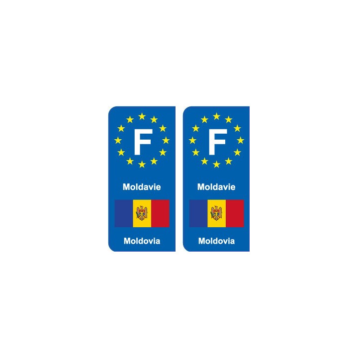 F Europe Moldavie Moldova autocollant plaque